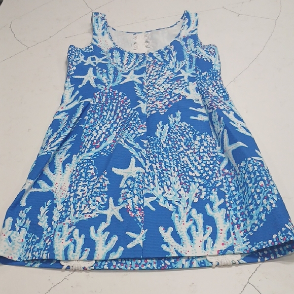 Lilly Pulitzer Blue and White Mini Dress Sz 4 Gentle Used - Picture 14 of 14